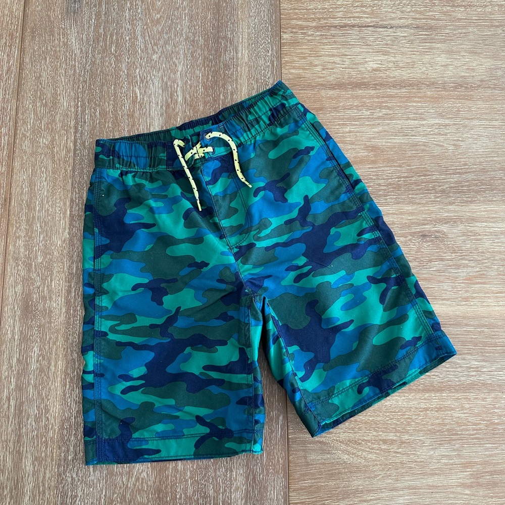 GAP Kids Camo Swim Trunks - Green and Blue